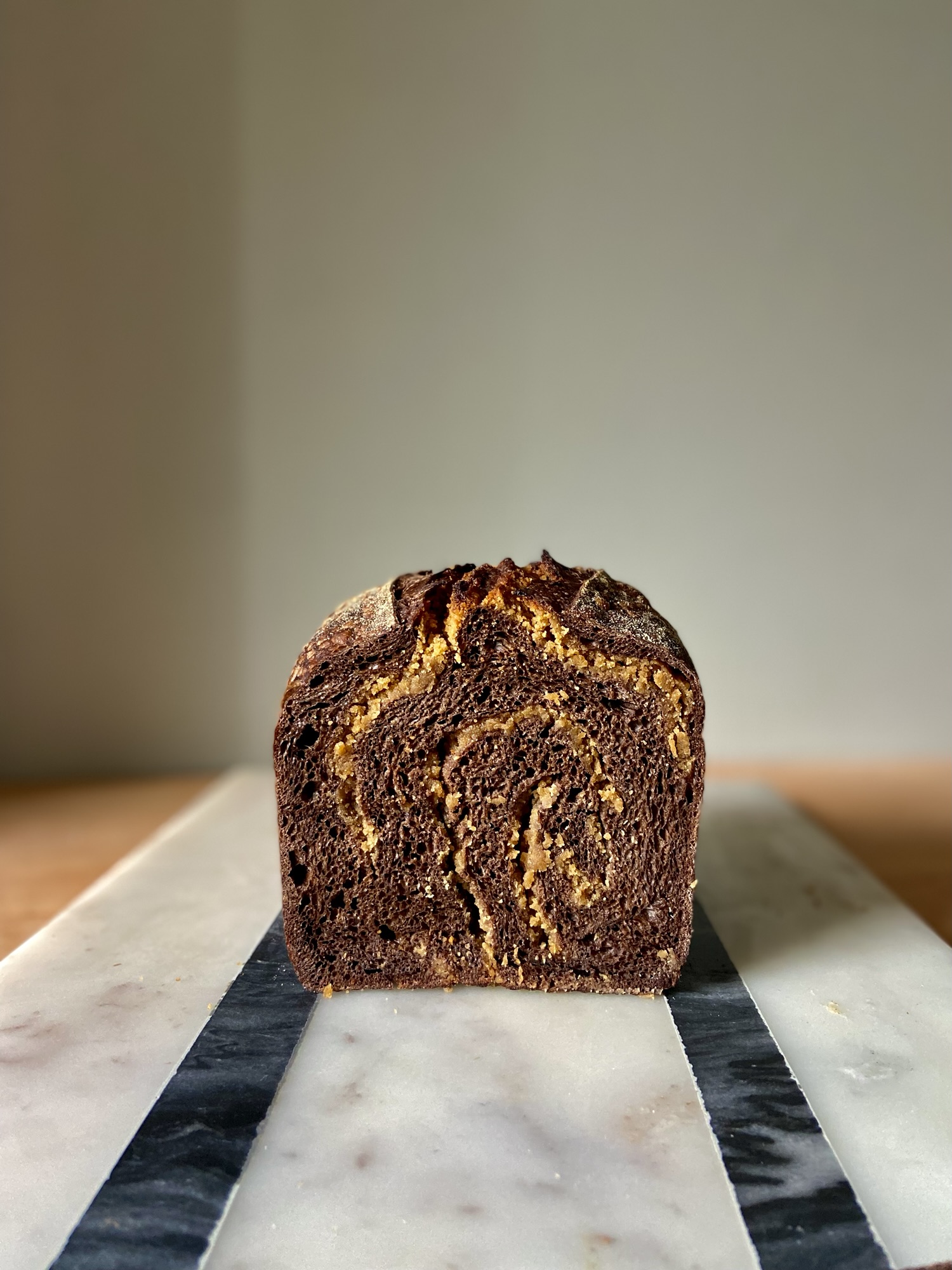 Chocolate Peanut Butter Swirl Sourdough Bread