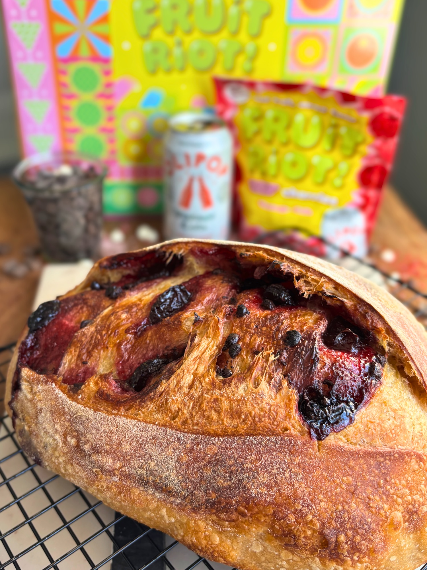 Cherry Chocolate Sourdough Bread | Olipop x Fruit Riot Recipe