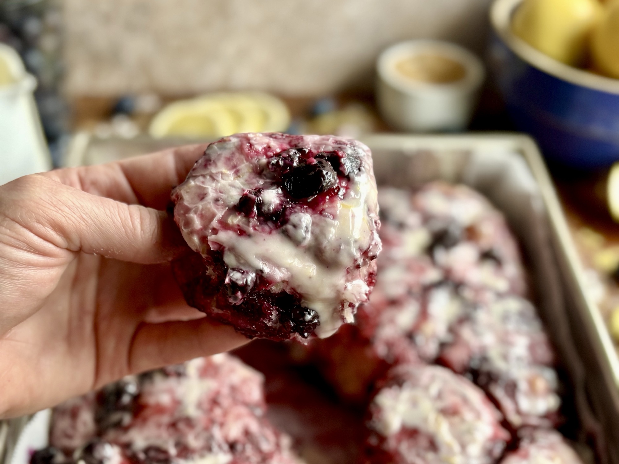 Lemon Blueberry Pull-Apart Sourdough Focaccia