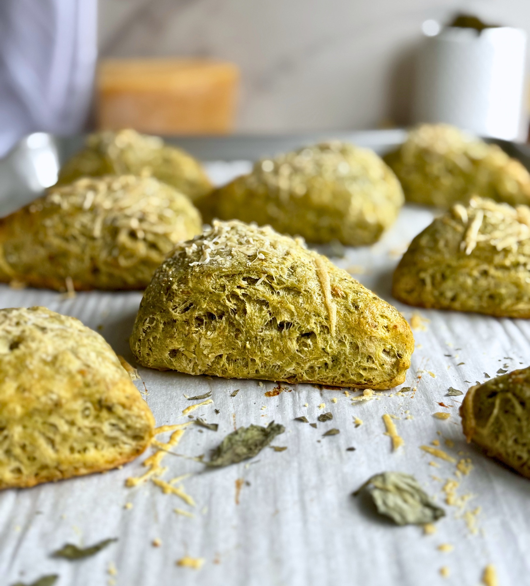 Pesto Scones (Sourdough)