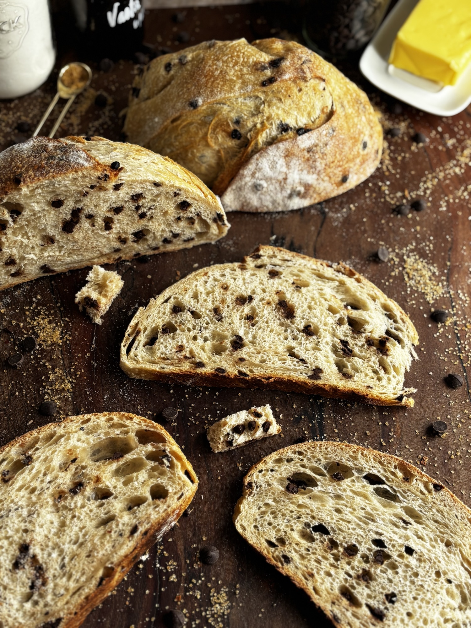 Brown Butter Chocolate Chip Sourdough Bread