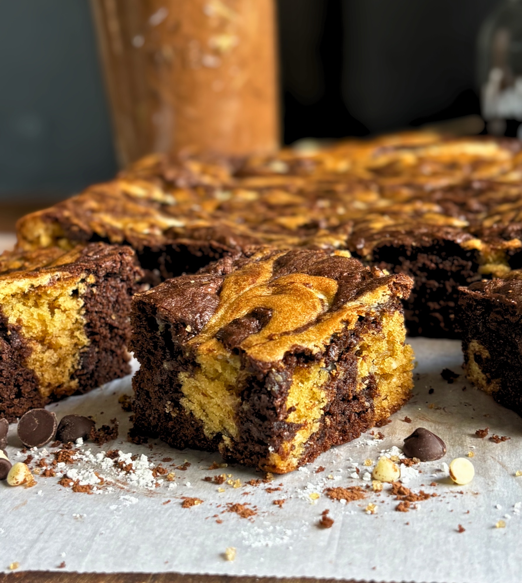 Sourdough Brownie Blondie Swirl Bars