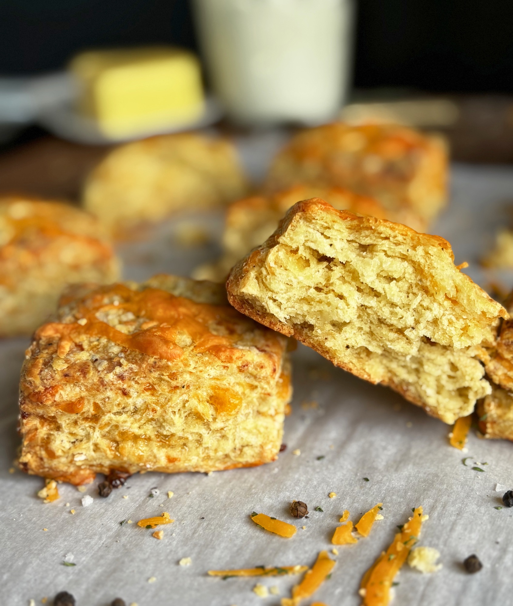 High Protein Smoked Cheddar and Onion Scones (Cottage Cheese Recipe)