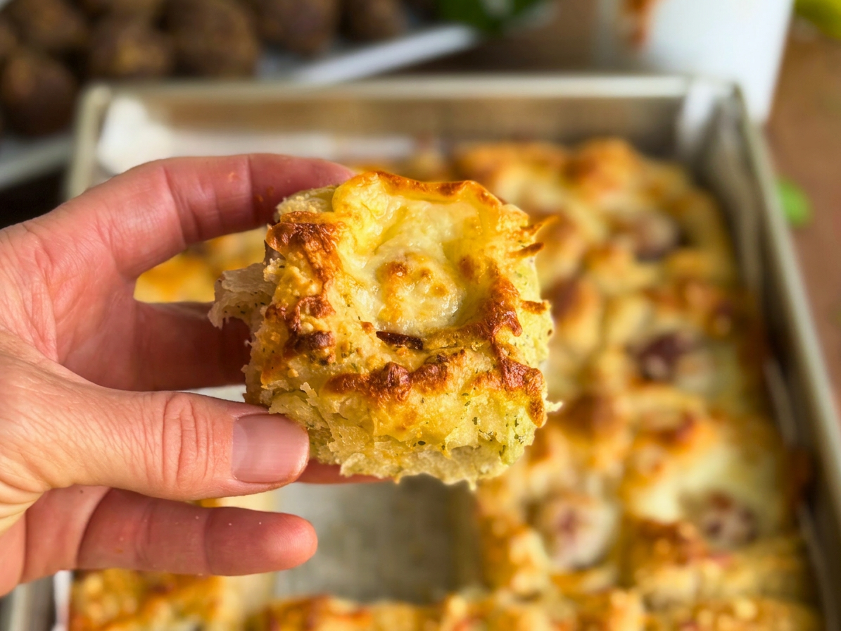Meatball Stuffed Pull-Apart Focaccia
