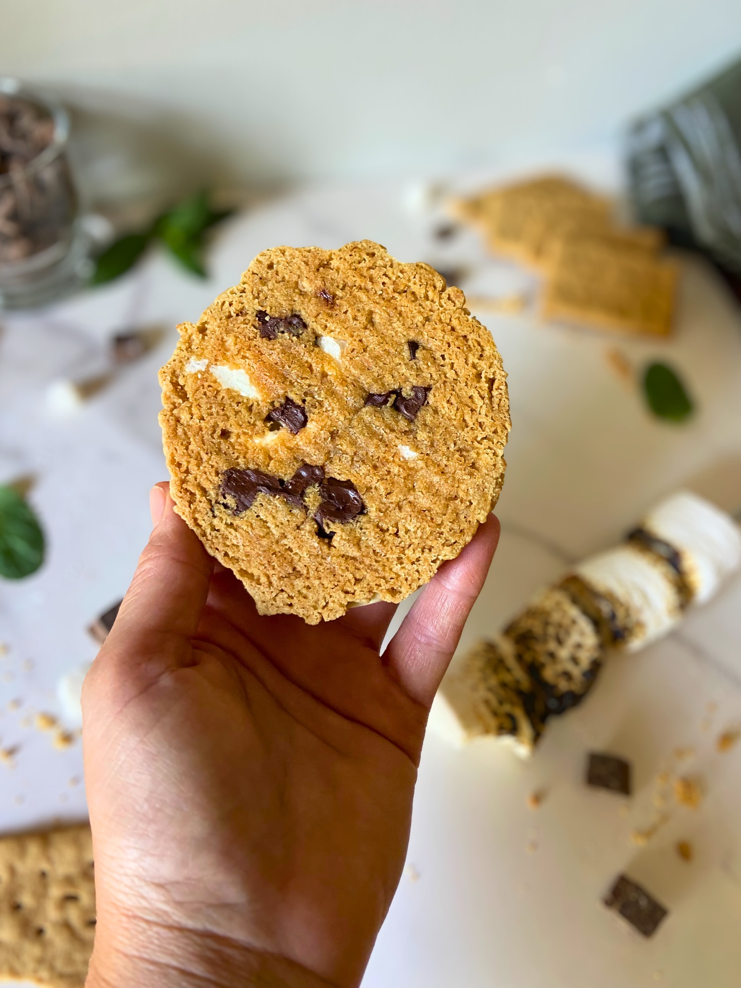 Sourdough S’mores Cookies with Graham Cracker Crumble