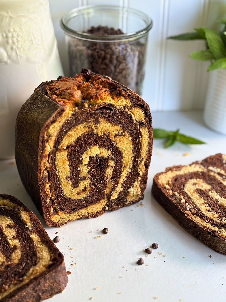 Chocolate Cookie Dough Swirl Sourdough Bread