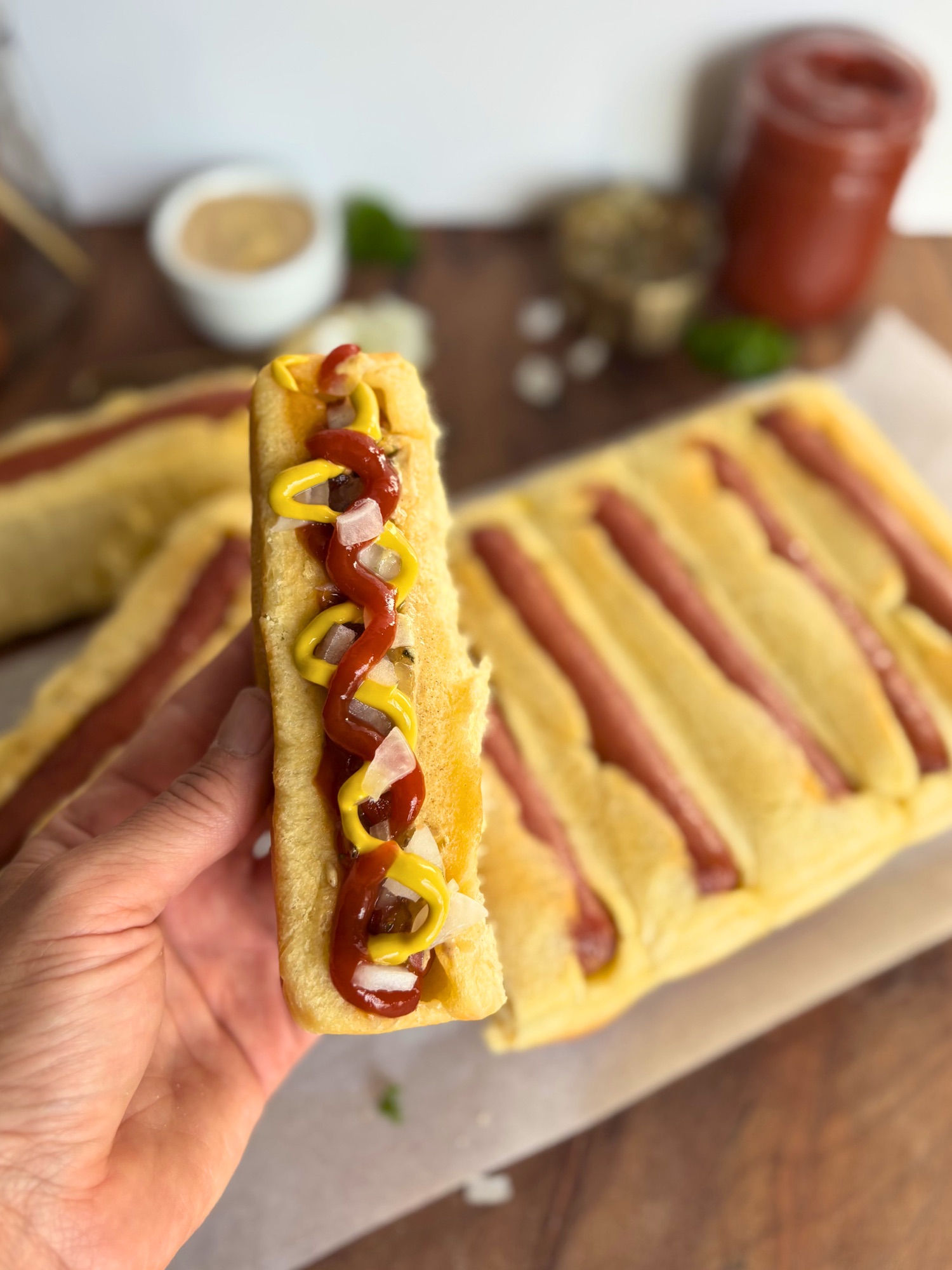High Protein Sourdough Hot Dog Buns (Hot Dogs Baked In)