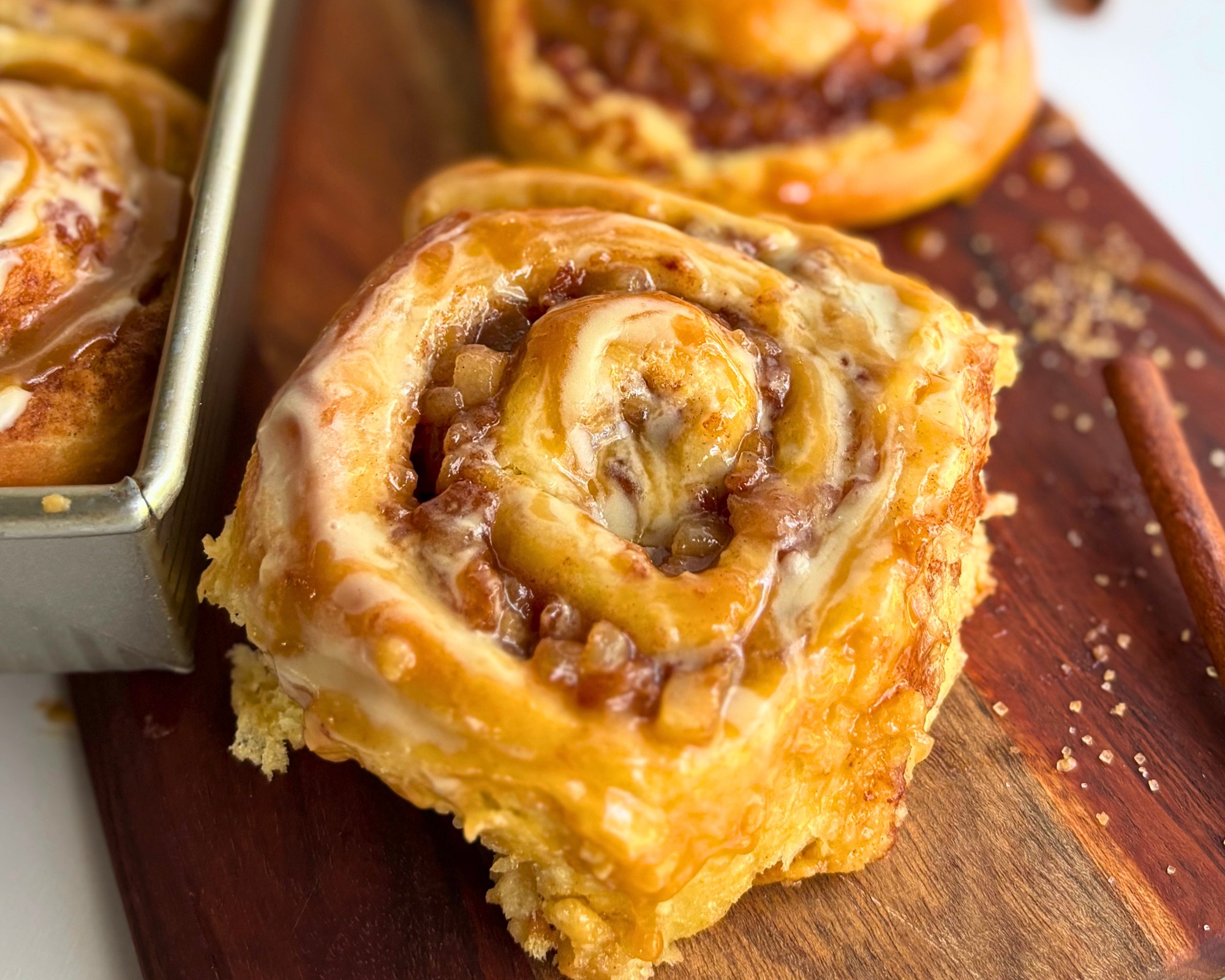 High Protein Caramel Apple Cinnamon Rolls