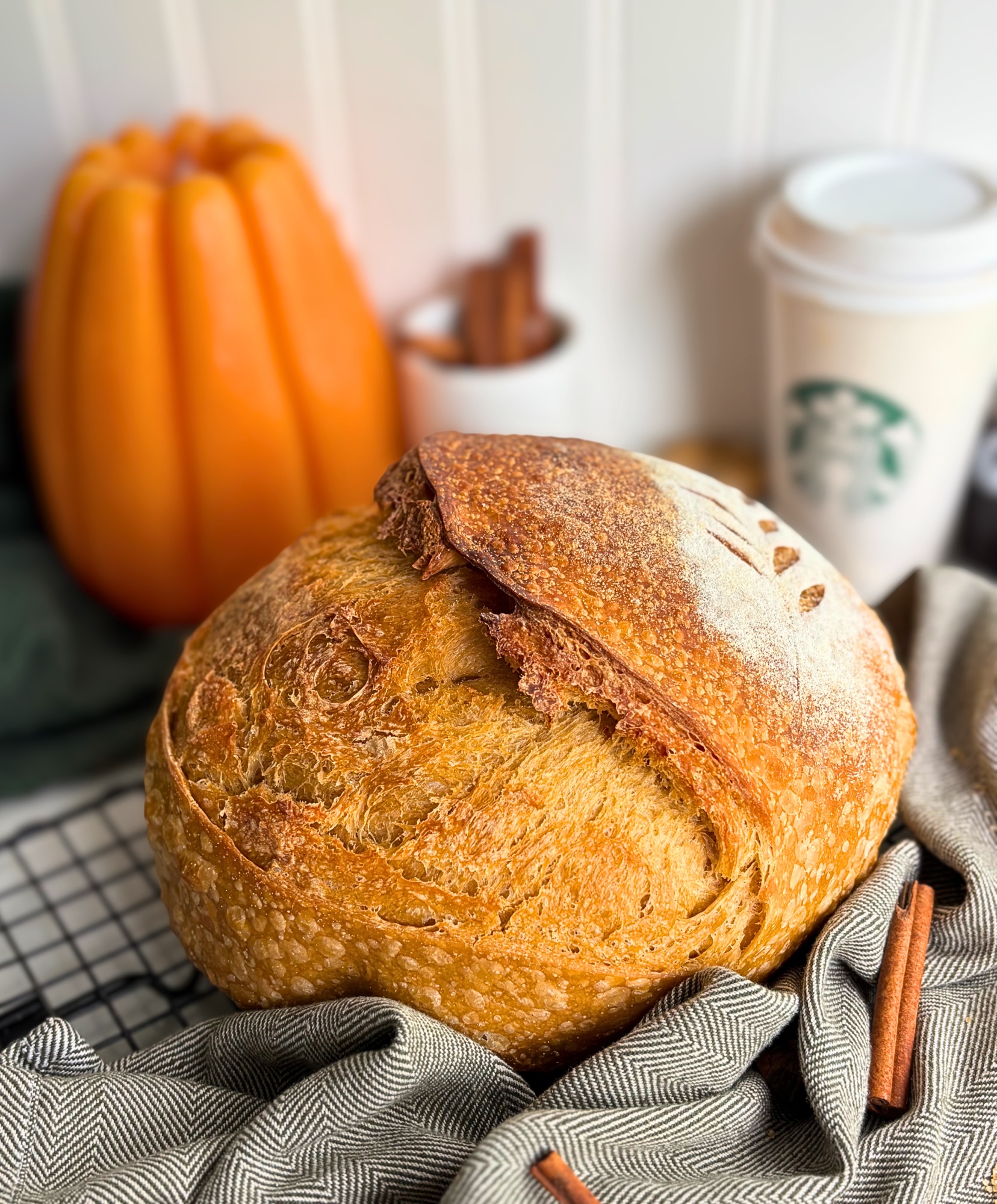 Pumpkin Spice Latte Sourdough Bread