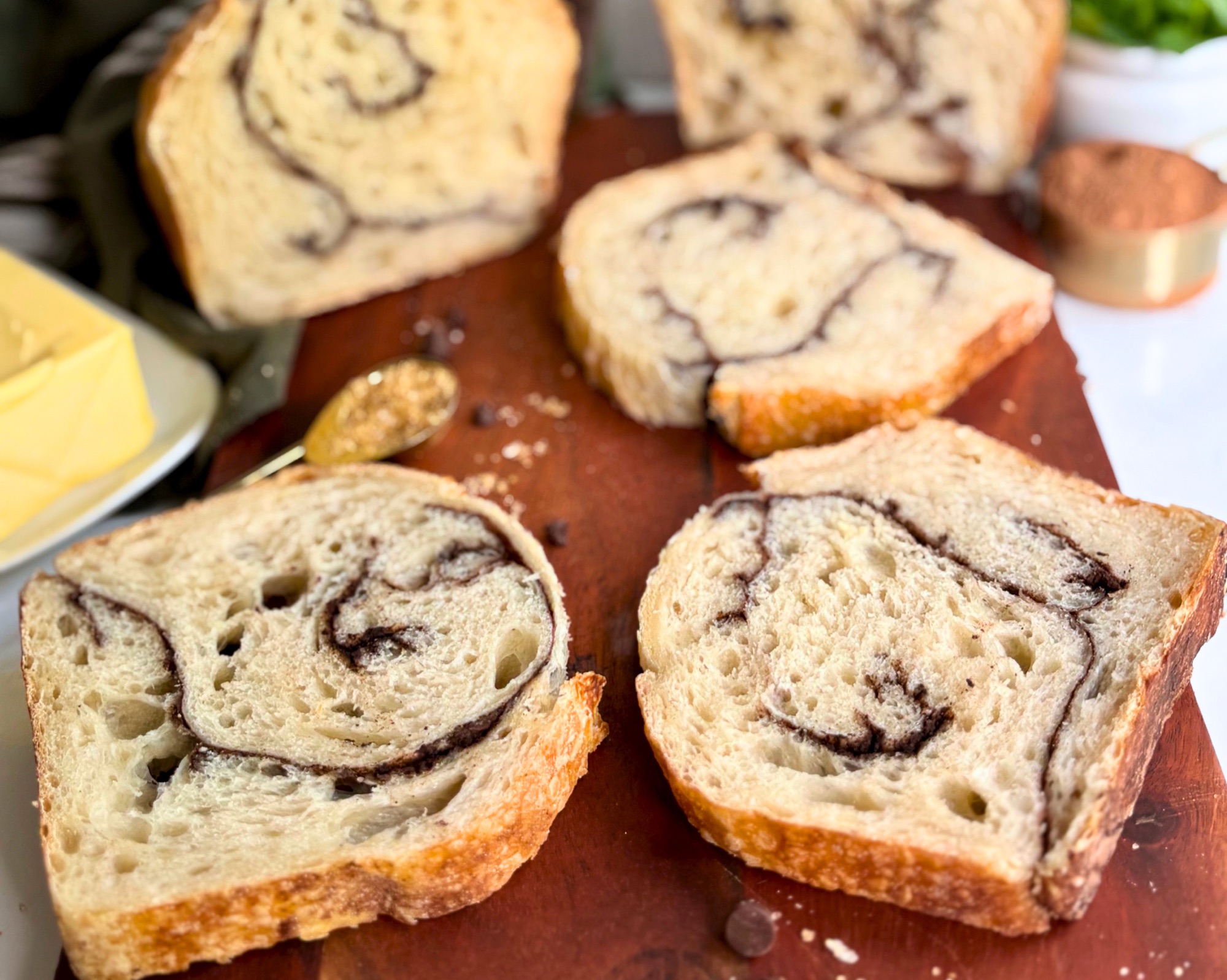 The Easiest Chocolate Swirl Sourdough Bread