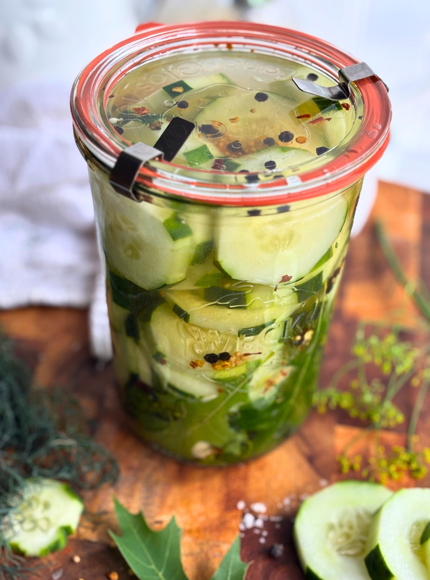 Grillo’s Style Refrigerator Pickles (Quart Jar Version)