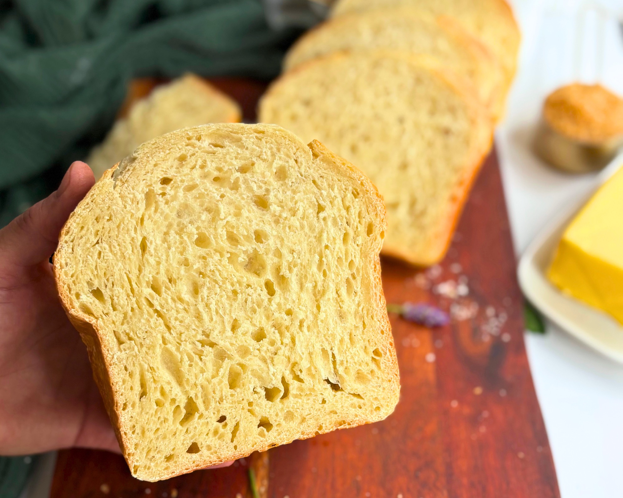Soft Sourdough Sandwich Bread (No Mixer, No Kneading)