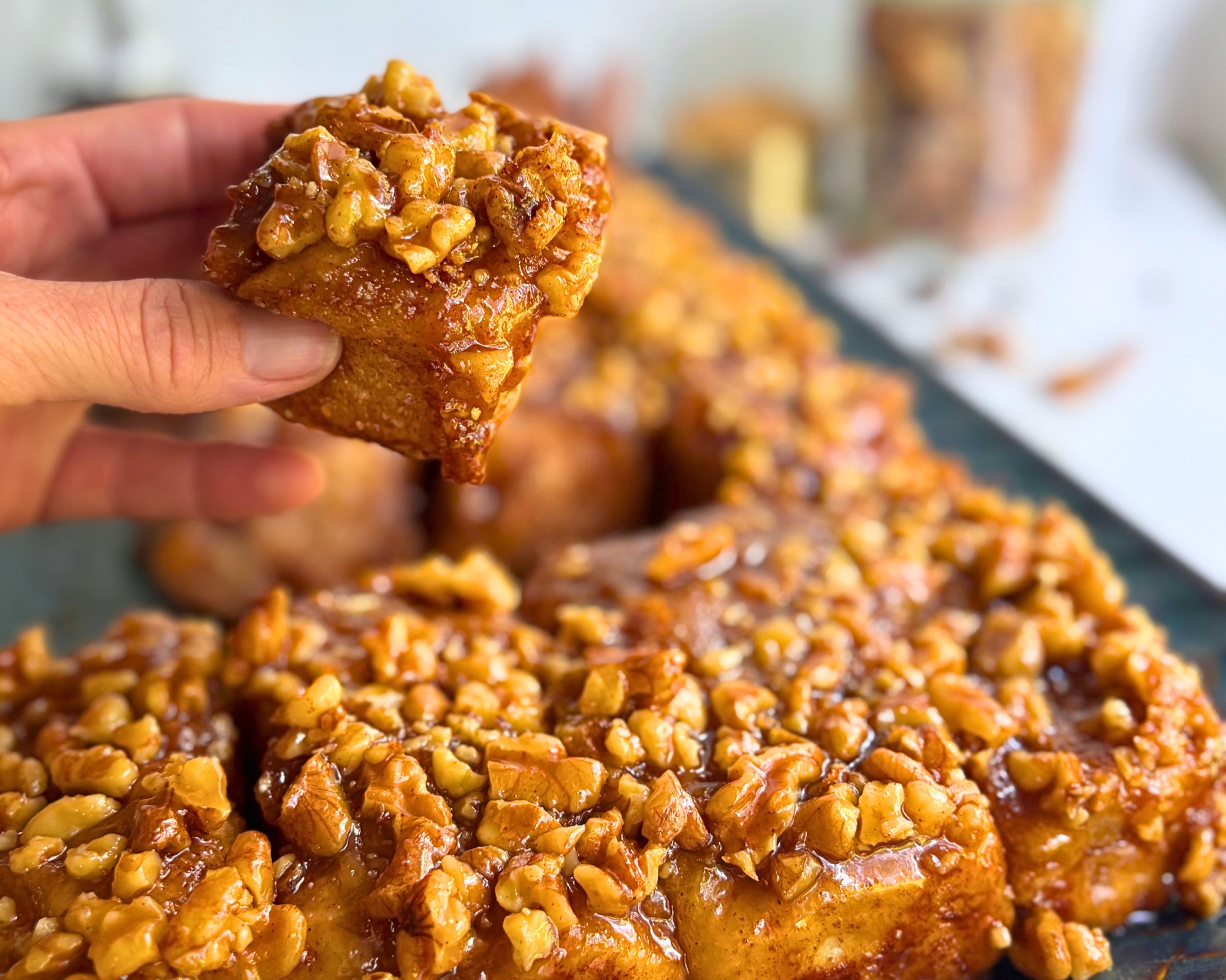 Sticky Bun Pull-Apart Focaccia (Sourdough or Yeast)