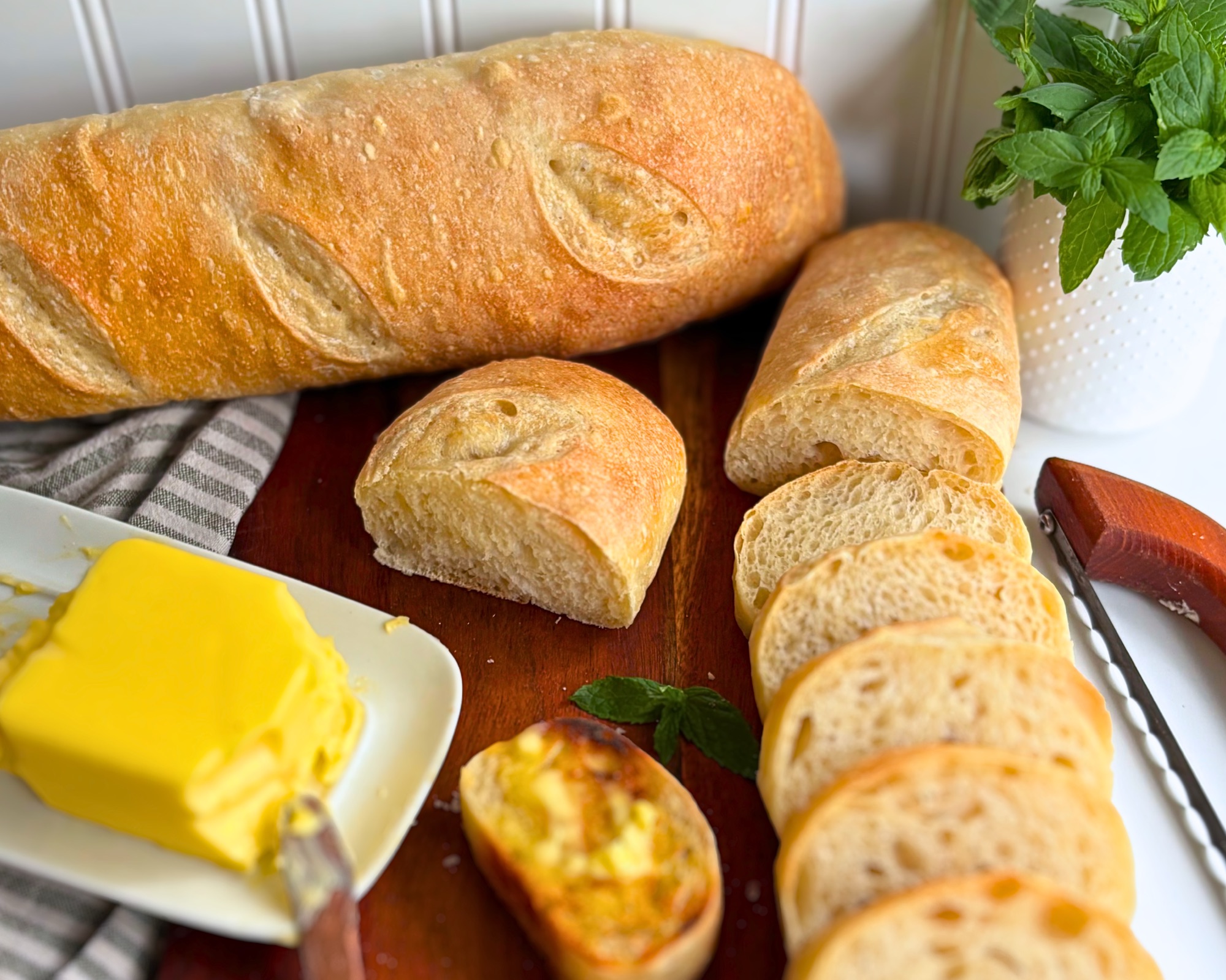 Easy No Knead Sourdough Baguettes (Made with Focaccia Dough)