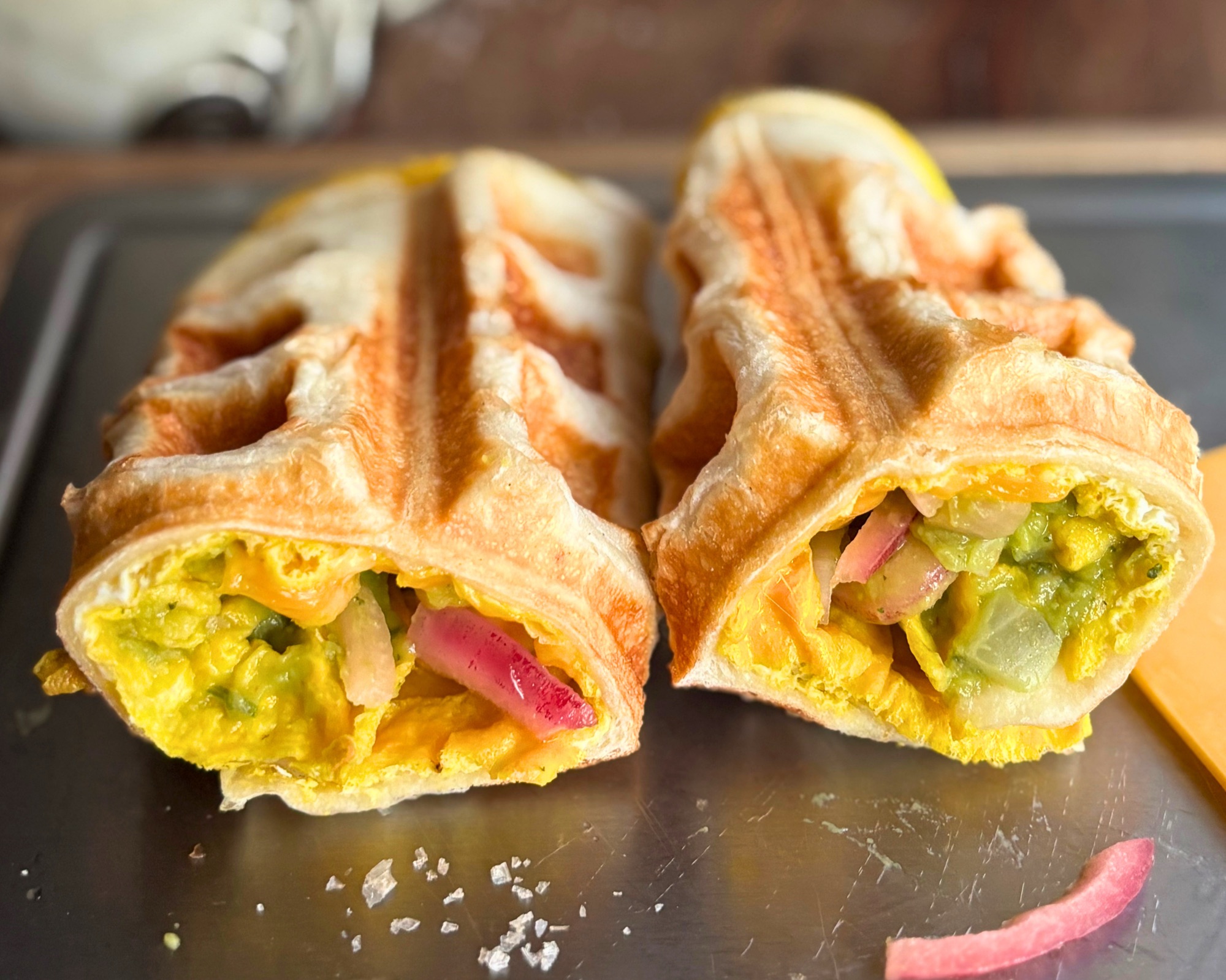 Breakfast Burritos in the Waffle Iron (Sourdough or Classic)